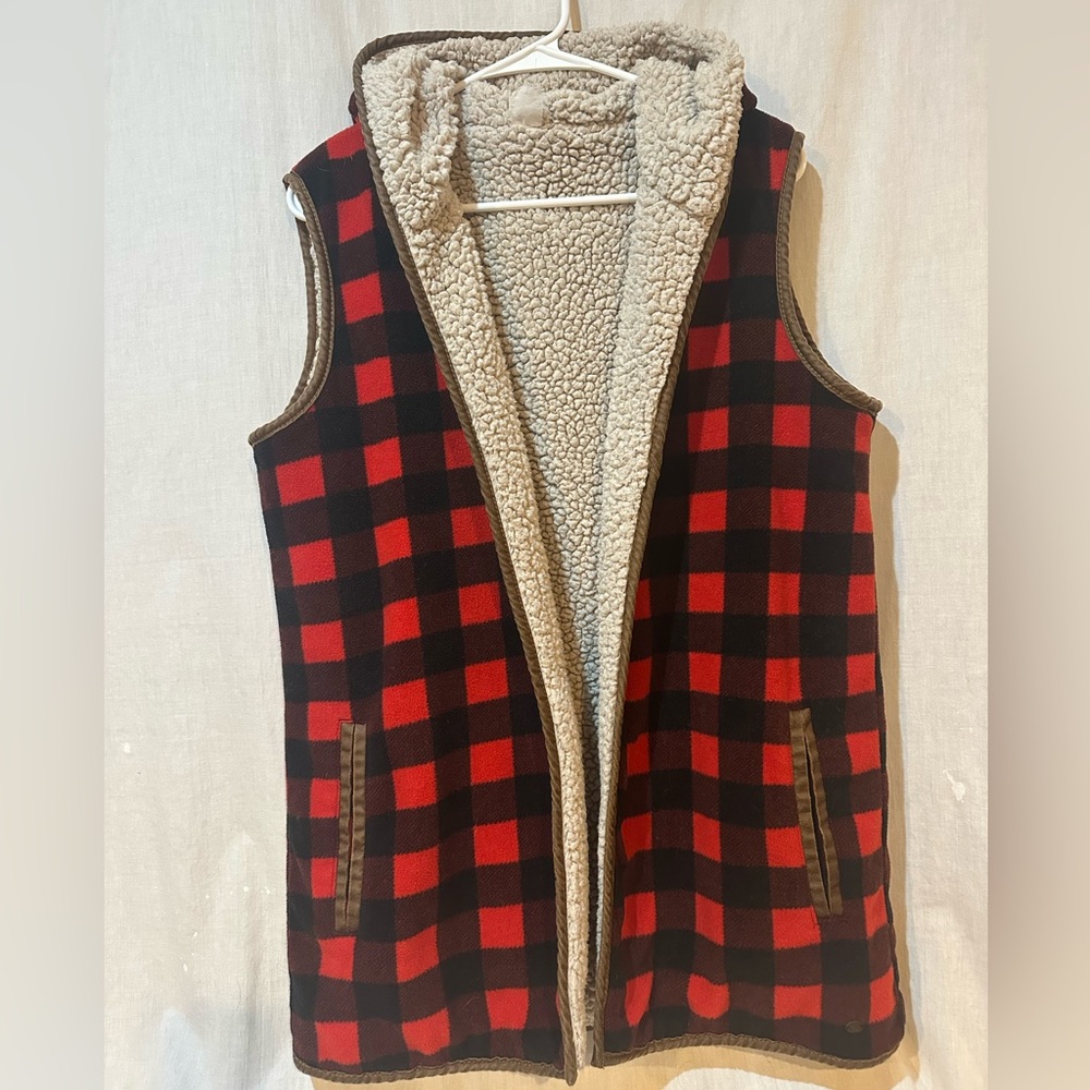 Woman’s Hooded Flannel Vest